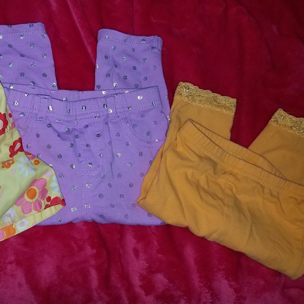 baby girl leggings and beach shorts 12-18 M